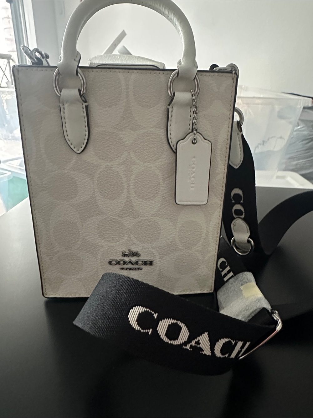 Coach Mini Tote with Black Logo Strap